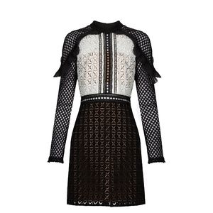 SELF-PORTRAIT Monochrome Geometric Lace Mini